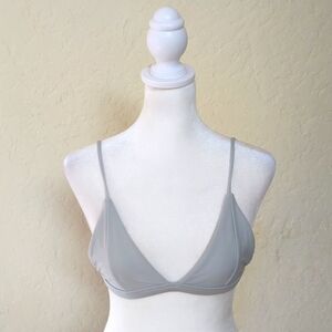NEW Cami and Jax Light Gray Self-Tie Bikini Top Size XS
